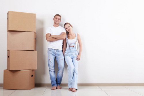 Professional furniture removals in Shoreditch on a busy East London street
