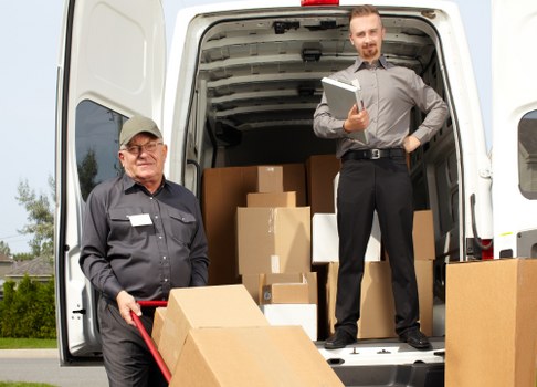 A customer raising a service concern with a removals team