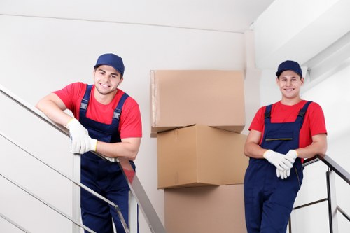 Professional removals team managing a Shoreditch street move
