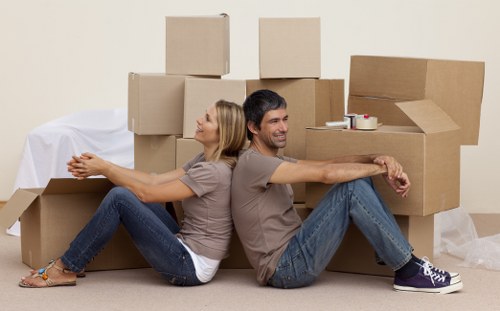 Careful handling of office furniture in a Shoreditch commercial building