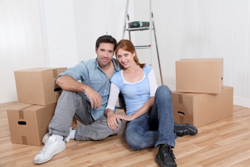 Professional team loading office furniture in Shoreditch