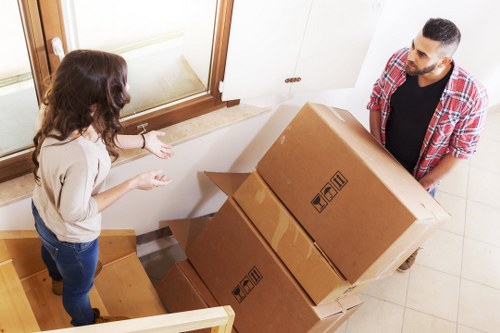 Protective wrapping used for furniture in a Shoreditch apartment removal
