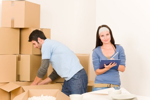 Loading furniture into a van for Shoreditch relocation